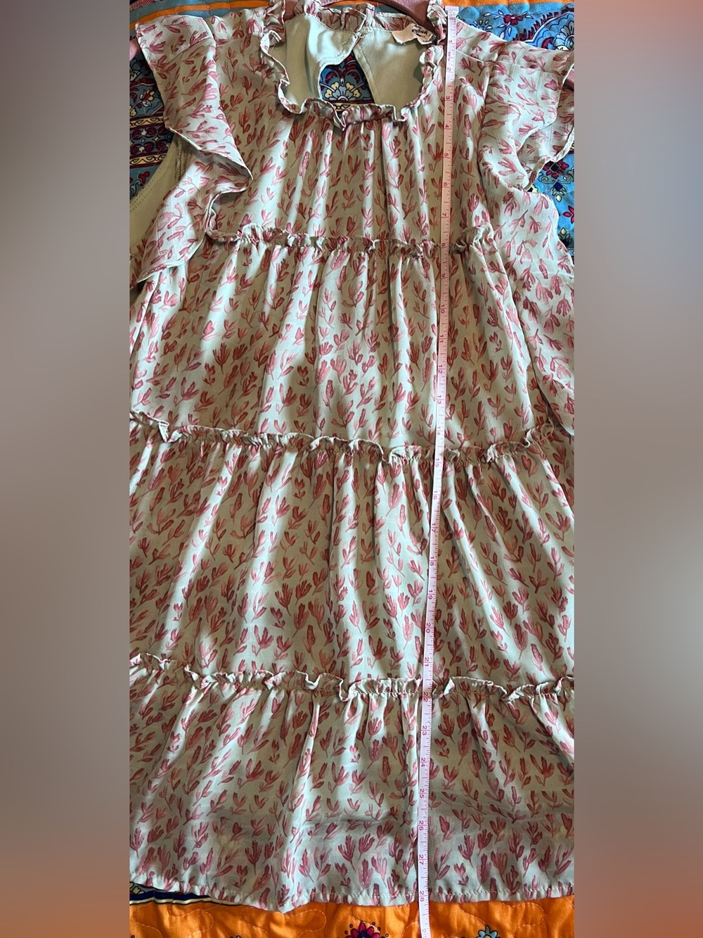 entro Tiered and Lined Tunic with Open Back Cottagecore Size Women’s Medium - Picture 14 of 15